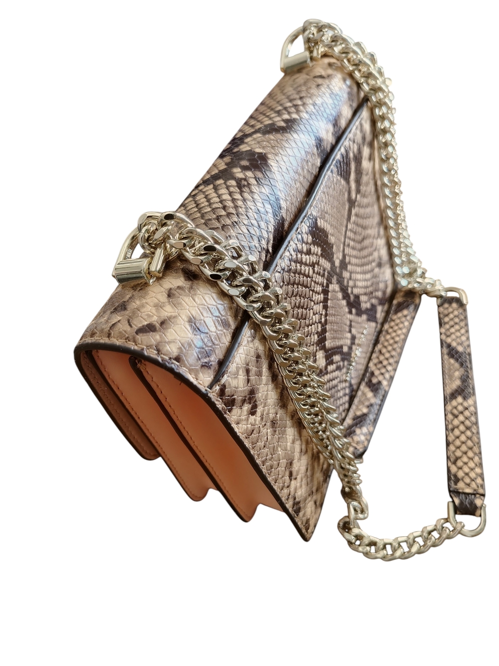 Michael Michael Kors Tan Python Embossed Envelope Bag - Picture 5 of 6